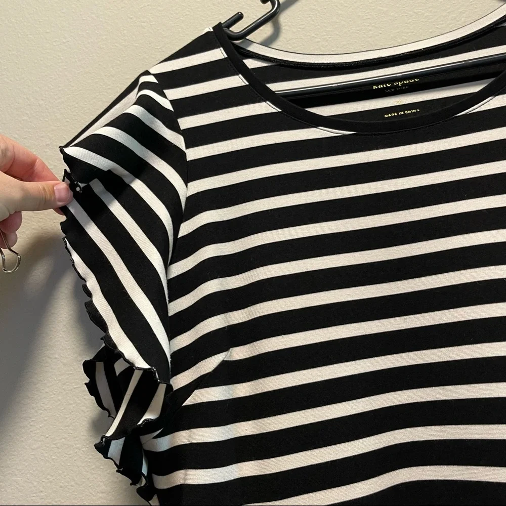 kate spade Black and White Striped Midi Dress